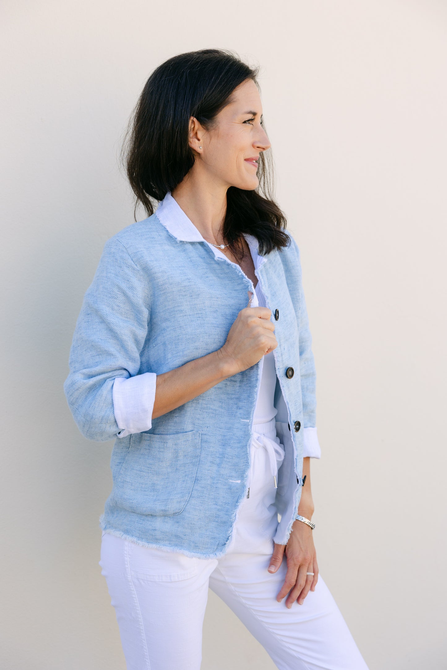 Kira Reversible Linen Jacket