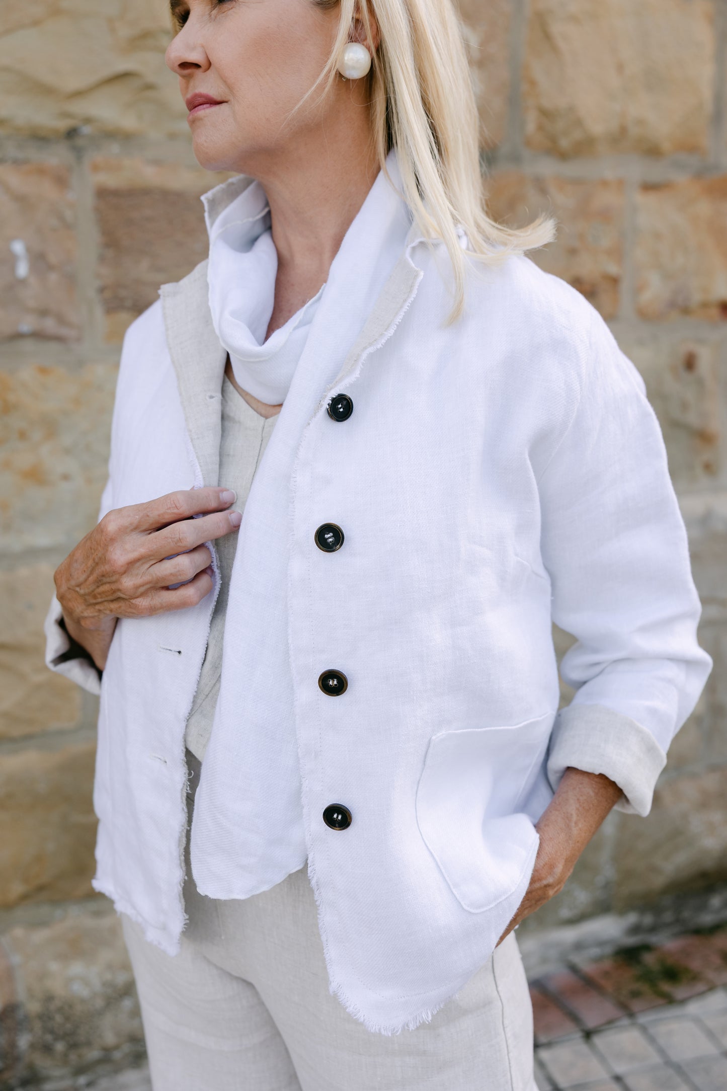 Kira Reversible Linen Jacket