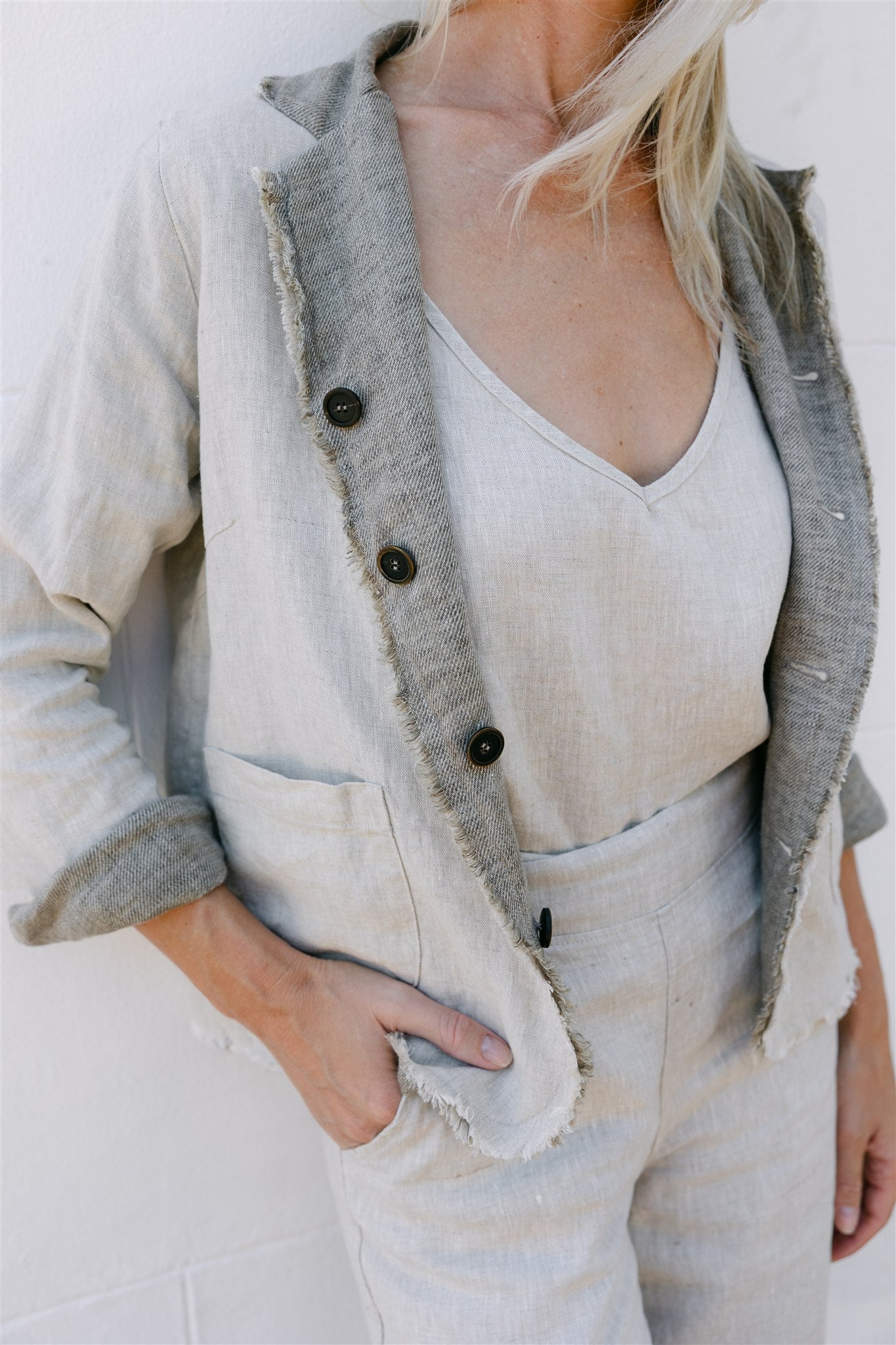 Kira Reversible Linen Jacket